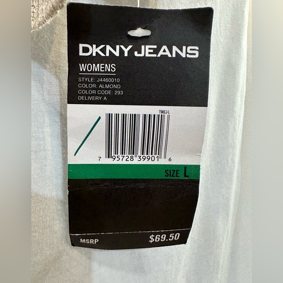 NWT - DKNY Heathered Linen Blend Woven Sweater With Gold Threading - Siz… - Picture 6 of 7